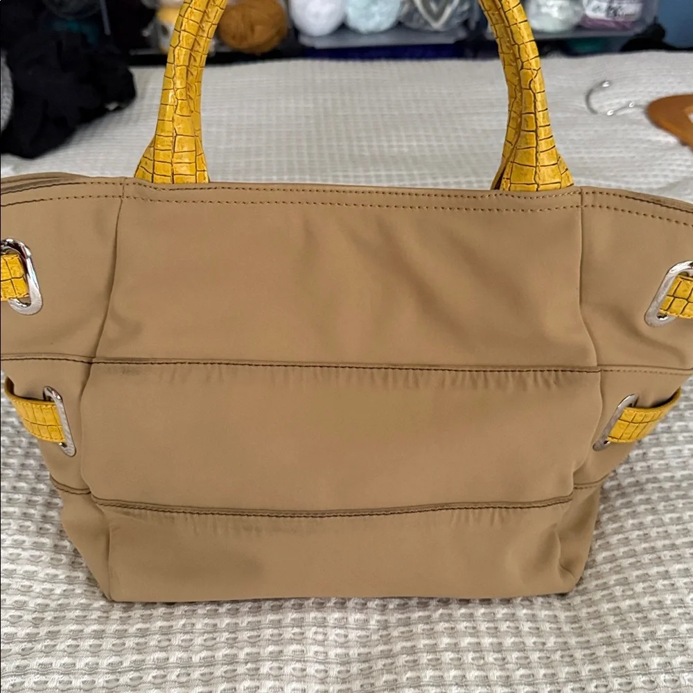 Stylish Tan and Yellow Women's Bag - Picture 2 of 6